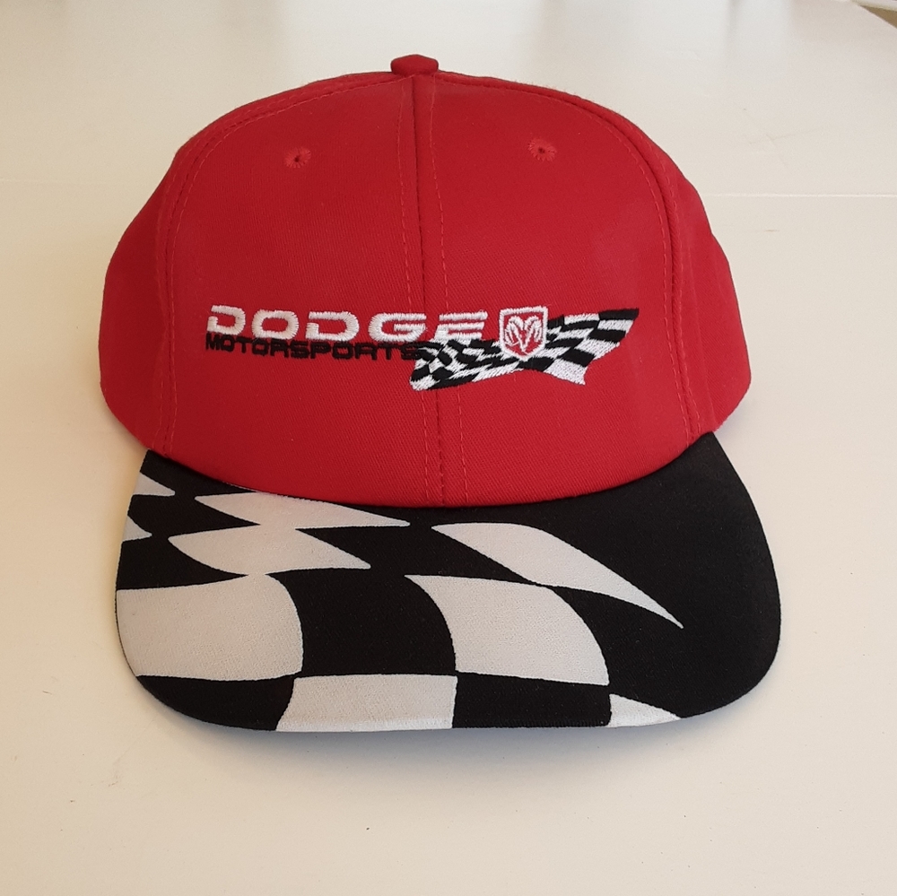 Vintage Dodge Motorsports Hat Checkered Flag